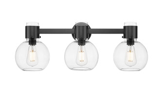Downtown Urban Three Light Bath Vanity in Matte Black (405|464-3W-BK-G464B-7CL)