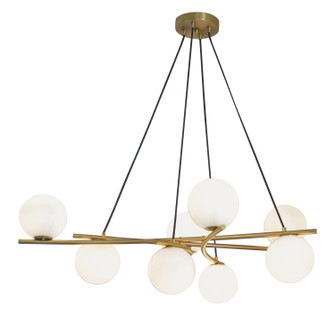 Perch Eight Light Pendant in Satin Brass (185|9680-SB-OP)