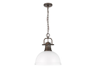 Duncan One Light Pendant in Rubbed Bronze (62|3602-L RBZ-WHT)