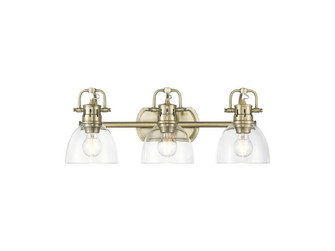 Duncan Three Light Vanity in Aged Brass (62|3602-BA3 AB-CLR)