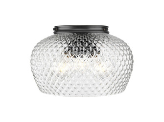 Adeline Three Light Flush Mount in Matte Black (62|1088-3FM BLK-CLR)