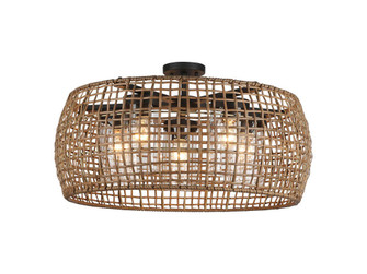 Piper Five Light Outdoor Semi-Flush Mount in Natural Black (62|1067-O5SF NB-MAW)