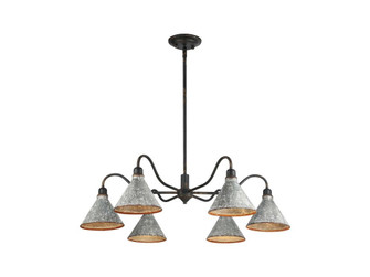 Jasper Six Light Chandelier in Antique Black Iron (62|0877-6 ABI-GV)