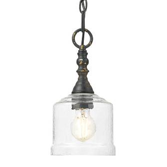 Keating One Light Mini Pendant in Antique Black Iron (62|0806-M1L ABI-HWG)