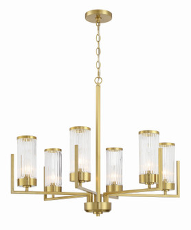 Whittley Six Light Chandelier in Satin Brass (46|60126-SB)
