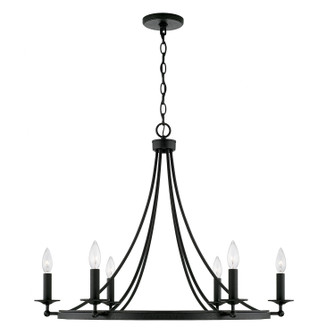 Tempe Six Light Chandelier in Black Iron (65|AA1005BI)