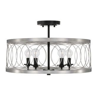 Madeline Four Light Semi-Flush Mount in Black Tie (65|AA1002BT)
