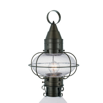 Classic Onion One Light Post Mount in Gun Metal With Seedy Glass (185|1511-GM-SE)