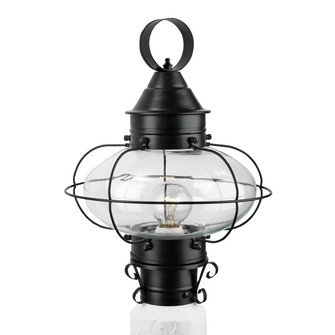 Cottage Onion One Light Post Mount in Black With Clear Glass (185|1321-BL-CL)