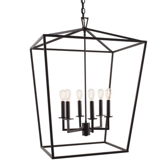 Cage Six Light Pendant in Matte Black (185|1082-MB-NG)