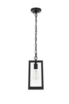 Veda One Light Outdoor Pendant in Black and Clear (173|OD608H13BK)