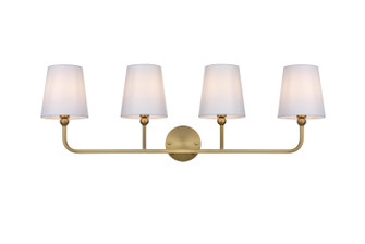 Senna Four Light Wall Sconce in Satin Gold and White (173|LD7322W36SG)