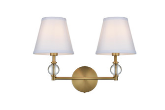 Bethany Two Light Wall Sconce in Satin Gold and White (173|LD7022W15SG)