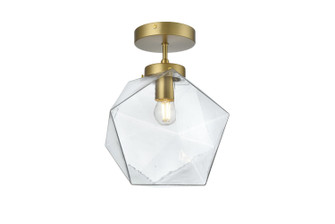 Lawrence One Light Flush Mount in Satin Gold and Clear (173|LD2346SG)