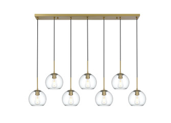Baxter Seven Light Pendant in Satin Gold and Clear (173|LD2230SG)