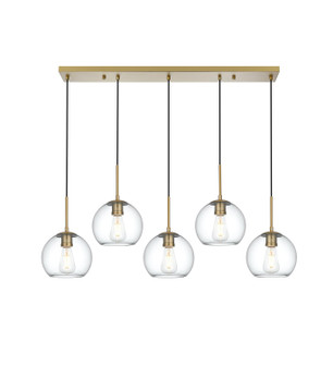 Baxter Five Light Pendant in Satin Gold and Clear (173|LD2228SG)
