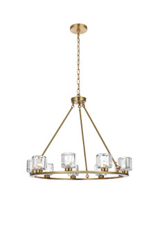 Cadence Nine Light Chandelier in Satin Gold and Clear (173|5100D32SG)