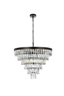 Josephine 13 Light Chandelier in Black and Clear (173|1060D27BK)