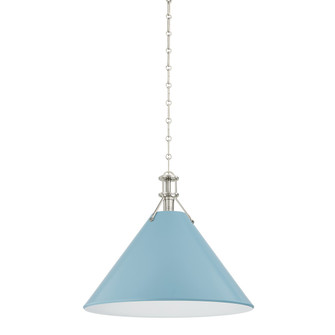 Painted No. 2 One Light Pendant in Polished Nickel/Blue Bird (70|MDS352L-PN/BB)