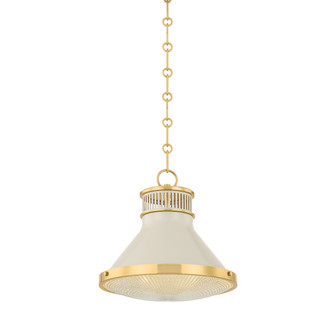 Highclere One Light Pendant in Aged Brass/Off-White (70|MDS2404-AGB/OW)