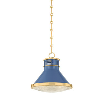Highclere One Light Pendant in Aged Brass/Soft French Blue (70|MDS2404-AGB/FBL)