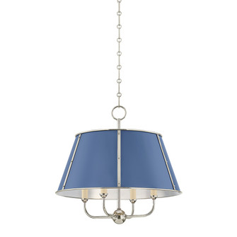 Cambridge Four Light Chandelier in Polished Nickel/Soft French Blue (70|MDS120-PN/FBL)