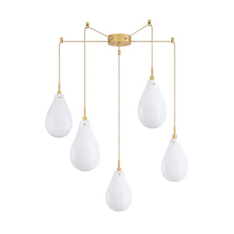 Ironwood Five Light Chandelier in Aged Brass (70|3905-AGB)
