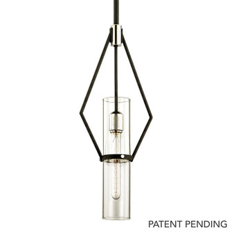 Raef One Light Pendant in Textured Black & Polish Nickel (67|F6324-TBK/PN)