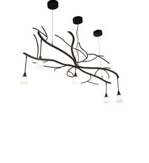 Winter Solstice Five Light Chandelier in Black Satin Wrought Iron (57|283306)