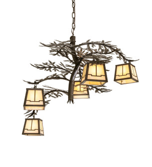 Pine Branch Five Light Chandelier in Craftsman Brown (57|279812)