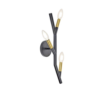 Morgan Three Light Wall Sconce in Matte Black (216|MOR-203W-MB-AGB)