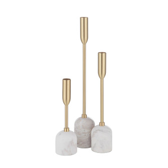 Marchesa Set Of 3 Tapered Candle Holder in Satin Brass (443|CAN183)