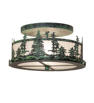 Tall Pines Two Light Flushmount in Handpainted Craftsman Verdigris (57|284141)