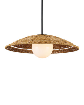 Barbary One Light Pendant in Natural / Black / Frosted White (142|9500-0017)