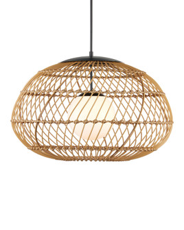 Carriage One Light Pendant in Natural / Black / Frosted White (142|9500-0015)