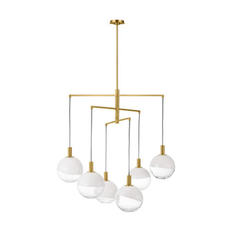 Torian Six Light Chandelier in Burnished Brass (454|SLC1036BBS)