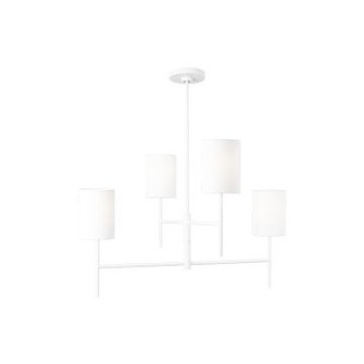 Key Four Light Chandelier in Matte White (454|BC1024MWT)