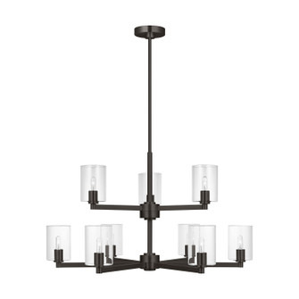 Fullton Nine Light Chandelier in Midnight Black (454|3164209C-112)