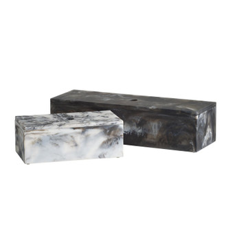 Kayce Boxes, Set of 2 in Black & White (314|ARS07)