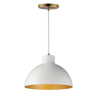 Rockport One Light Pendant in White/Natural Aged Brass (16|35144WTNAB)