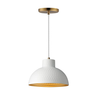Rockport One Light Pendant in White/Natural Aged Brass (16|35142WTNAB)