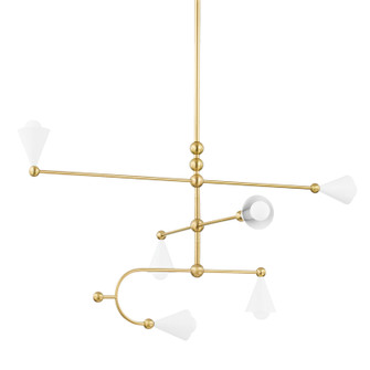 Hikari Six Light Chandelier in Aged Brass/Soft White (428|H681806-AGB/SWH)