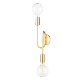 Zani Two Light Wall Sconce in Aged Brass (428|H655102B-AGB)