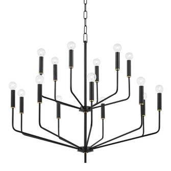 Bailey 15 Light Chandelier in Aged Brass/Soft Black (428|H516815-AGB/SBK)