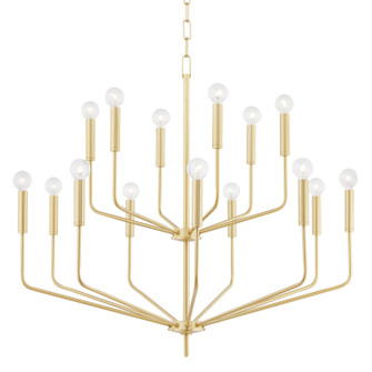 Bailey 15 Light Chandelier in Aged Brass (428|H516815-AGB)