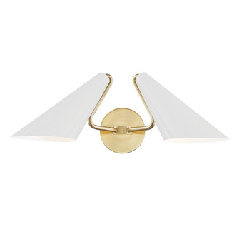 Talia Two Light Wall Sconce in Aged Brass/Dove Gray Combo (428|H399102-AGB/DG)