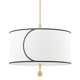 Zara Three Light Chandelier in Aged Brass (428|H381701L-AGB)
