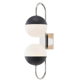 Renee Two Light Wall Sconce in Polished Nickel/Black (428|H344102B-PN/BK)