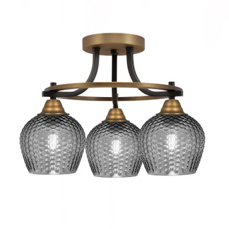 Paramount Three Light Semi-Flush Mount in Matte Black & Brass (200|3417-MBBR-4602)