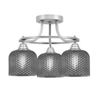 Paramount Three Light Semi-Flush Mount in Brushed Nickel (200|3417-BN-4612)